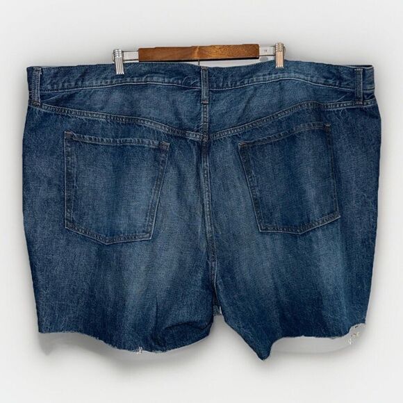Old Navy High Rise Slouchy Blue Jean Shorts Cut Off Denim 5" Non Stretch 28 Plus - Picture 2 of 13